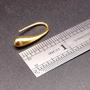 18k Gold Plated Teardrop Earrings Dangle Minimalist Women's Vtg. Birthday Gift